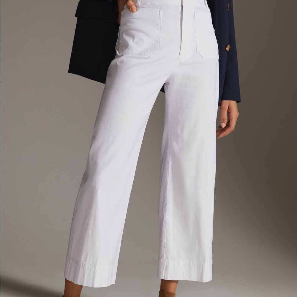 SOLD💥ANTHROPOLOGIE Colette Cropped Pants white 34